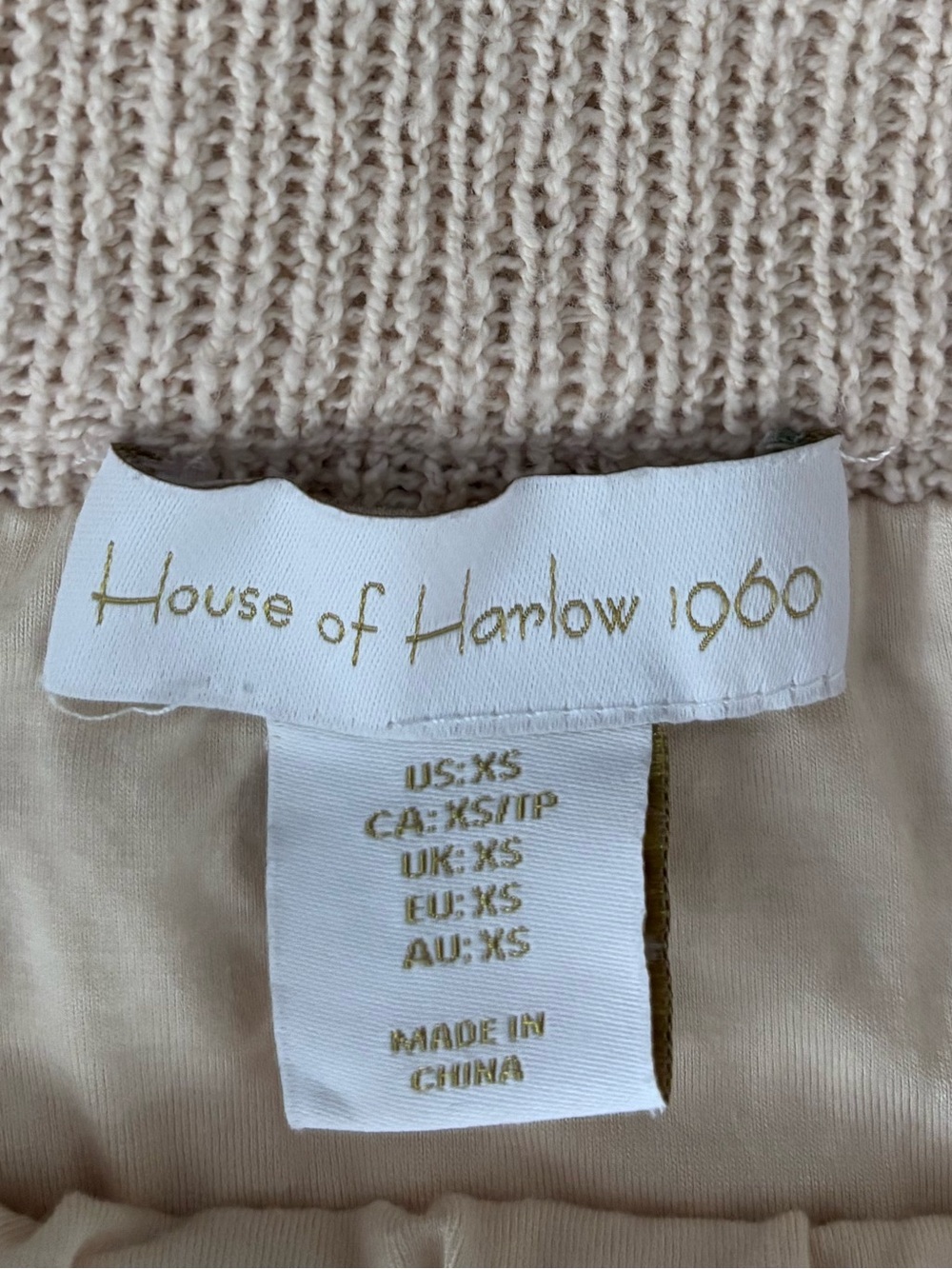 House of Harlow 1960 Beige Crochet A-Line Skirt - Picture 3 of 13
